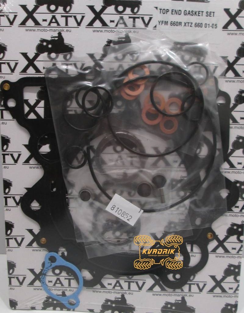 Прокладки на верх двигуна Yamaha Raptor 660 01-05  (комплект TOP-END)  3YF-11351-00-00, 3YF-11181-00-00, 5H0-12119-00-00, 4G0-12119-00-00   X-ATV   810852T
