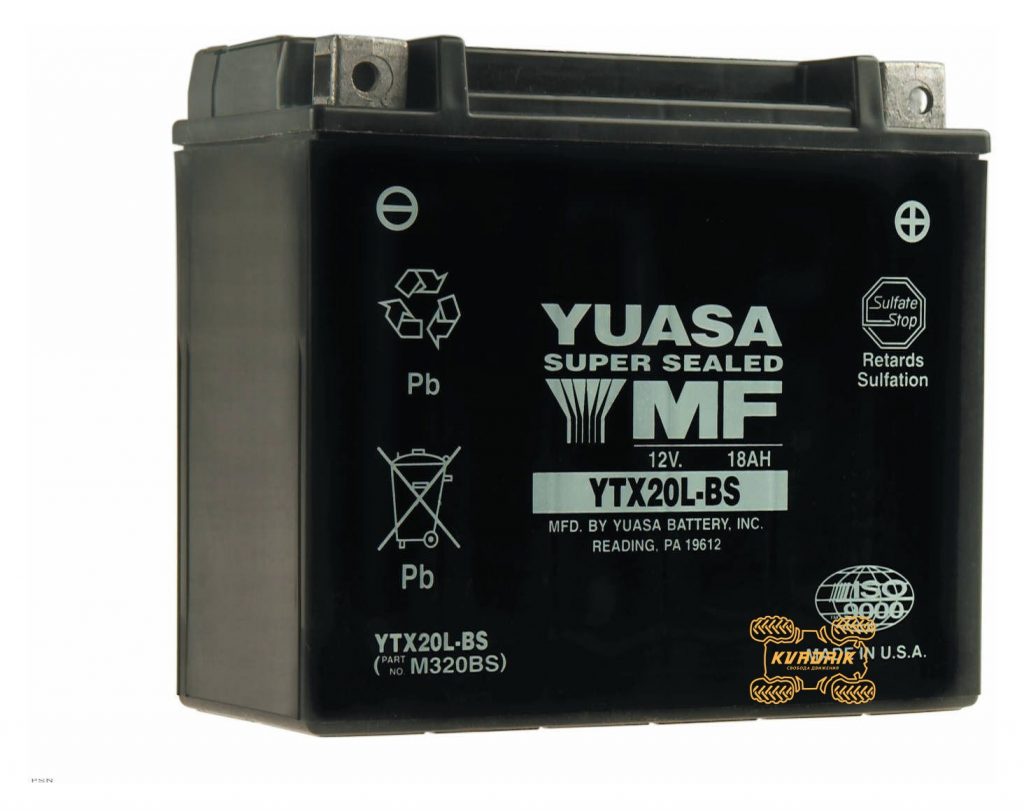 Акумулятор 12V 18AH 175X87X155 необслуговуваний  410301203, 410922990, 515175642, 619660002, 4SH-82100-00-00, 31500-LDB5-E0A   YUASA  YS-YTX20L-BS