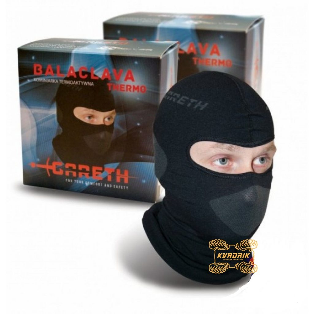 Балаклава Gareth термоактивна безшовна з іонами срібла чорного кольору    GHBK/12/M
