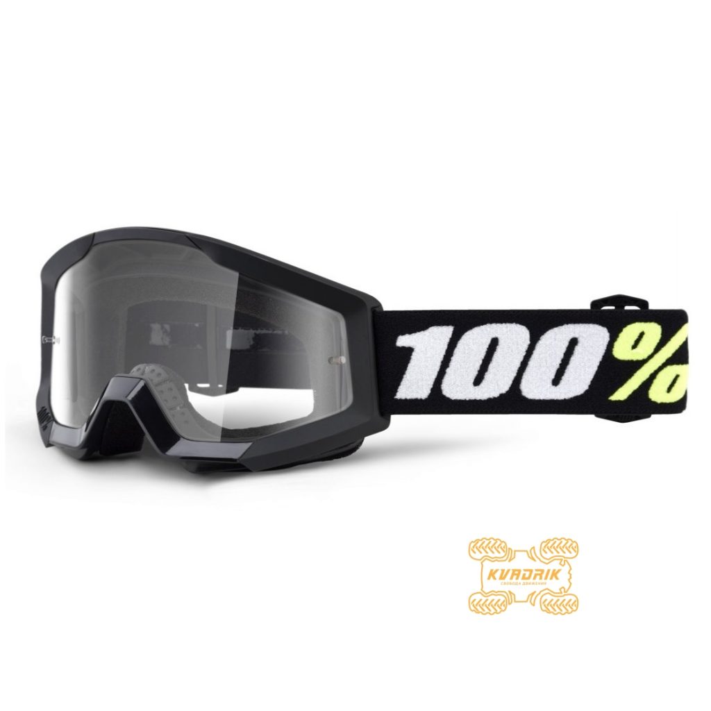 Окуляри 100% STRATA MINI для дітей та підлітків, колір чорний, лінза прозора з анти-фогом 50600-001-02