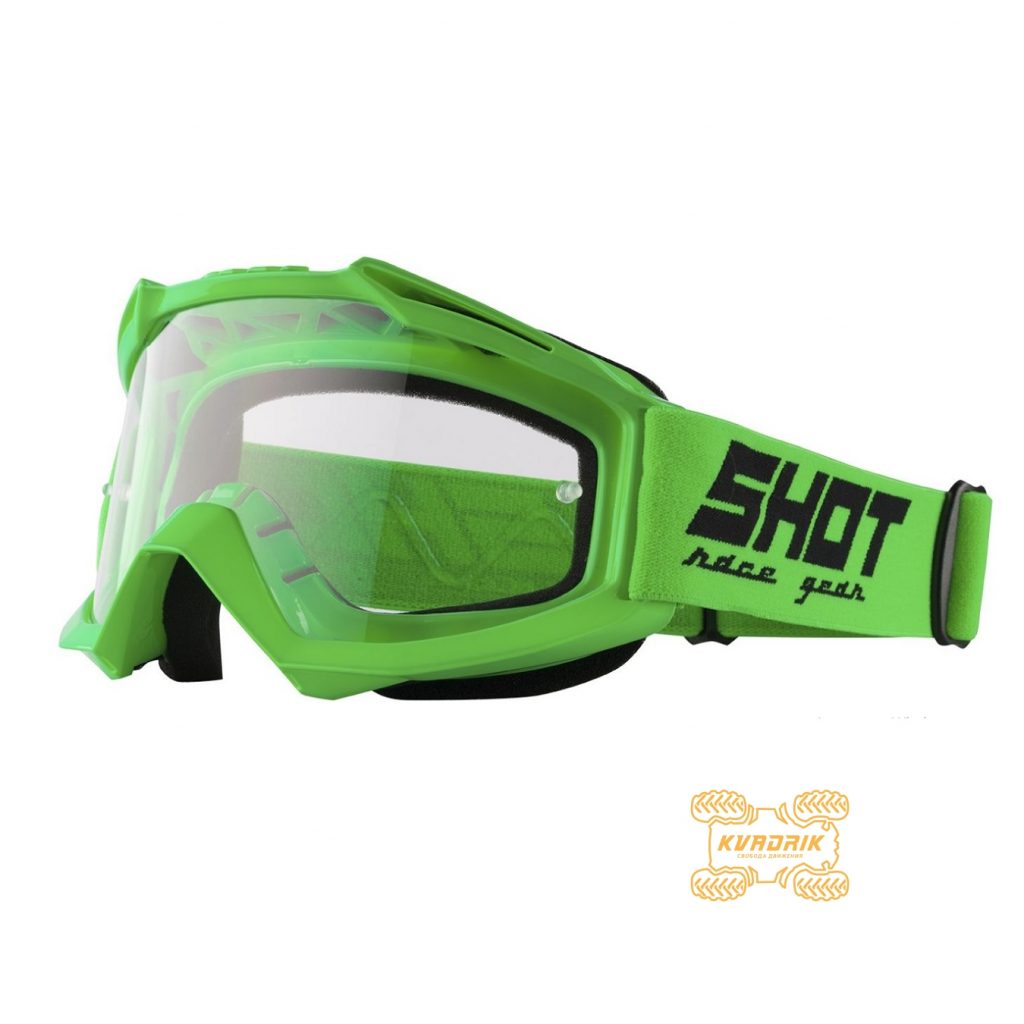 Окуляри SHOT RACING ASSAULT SOLID колір зелений, лінза прозора ANTI-SCRATCH   A0D-29A1-A07