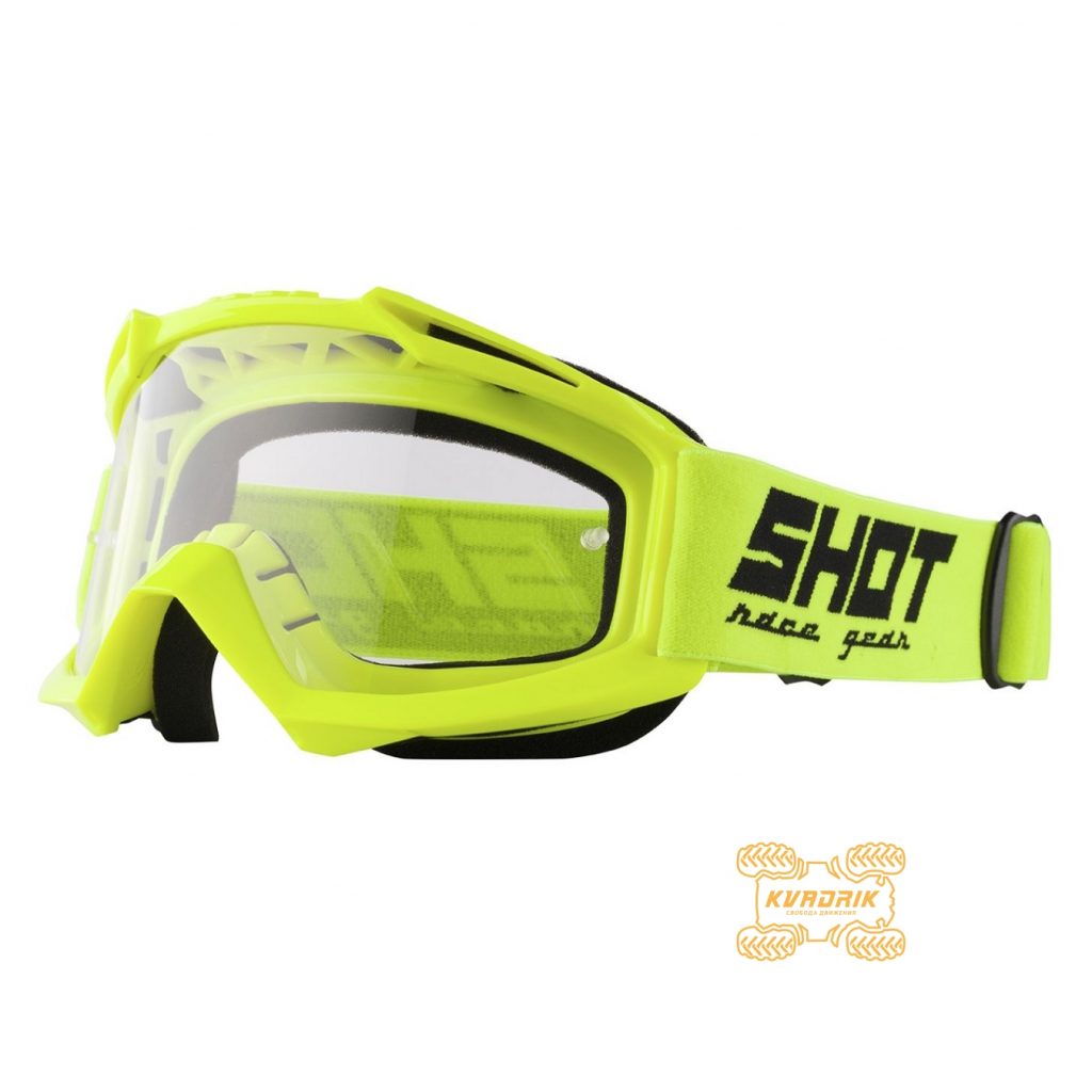 Окуляри SHOT RACING ASSAULT SOLID колір жовтий, лінза прозора ANTI-SCRATCH   A0D-29A1-A06