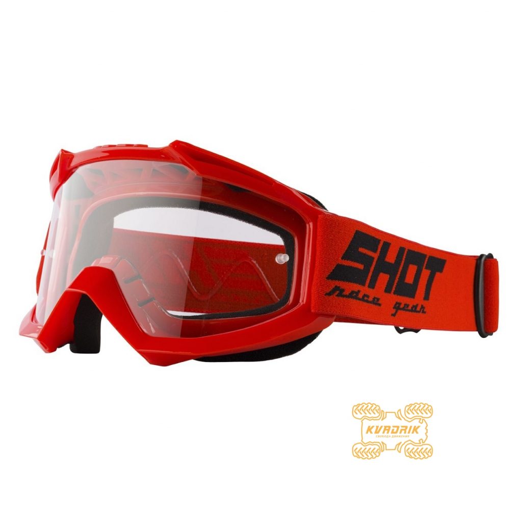Окуляри SHOT RACING ASSAULT SOLID колір червоний, лінза прозора ANTI-SCRATCH   A0D-29A1-A04
