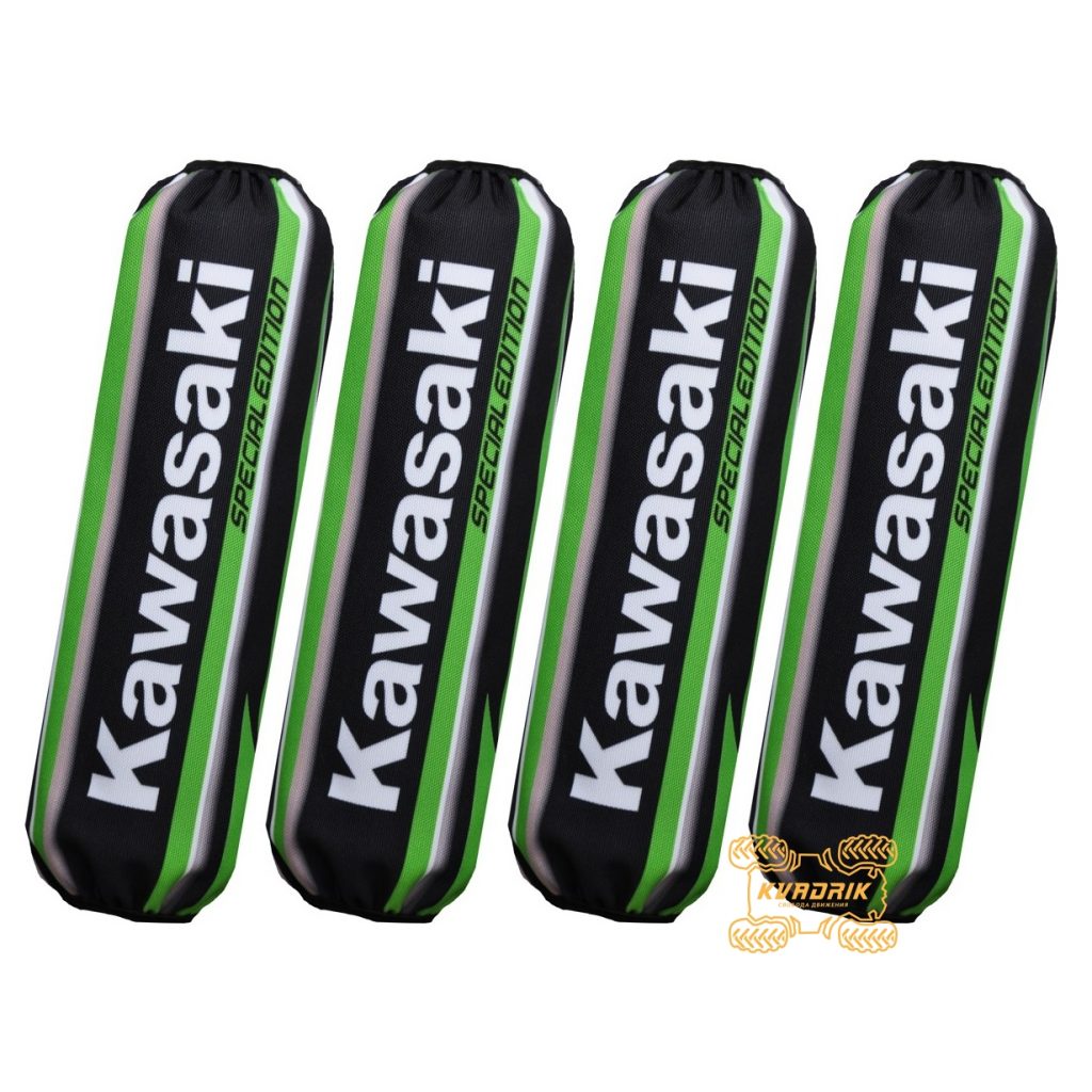 Чохли амортизаторів для квадроциклів Kawasaki колір чорно-зелений   OS-KW-KVF