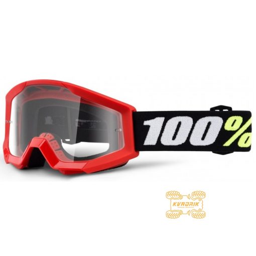 Детские очки 100% STRATA MINI Red цвет красный, линза прозрачная с анти-фогом 50600-003-02