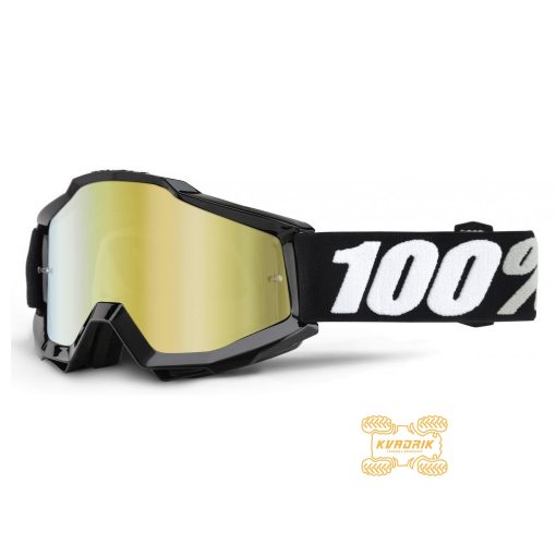 Очки 100% Accuri ENDURO Goggle Tornado - Mirror Gold Lens цвет черный, линза тонированная с анти-фогом 50210-059-02