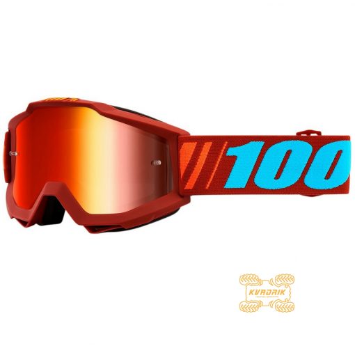 Очки 100% Accuri Goggle Dauphine - Mirror Red Lens цвет оранжевый, линза прозрачная и тонированная с анти-фогом 50210-346-02