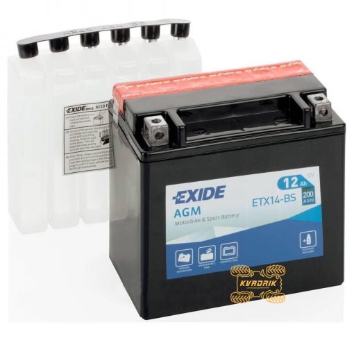 Аккумулятор EXIDE ETX14-BS 12V 12AH (Левый +)