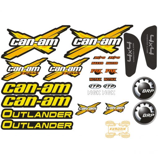Комплект наклеек X-ATV для квадроцикла Can Am Outlander цвет желтый STI-CAN-OUT-327