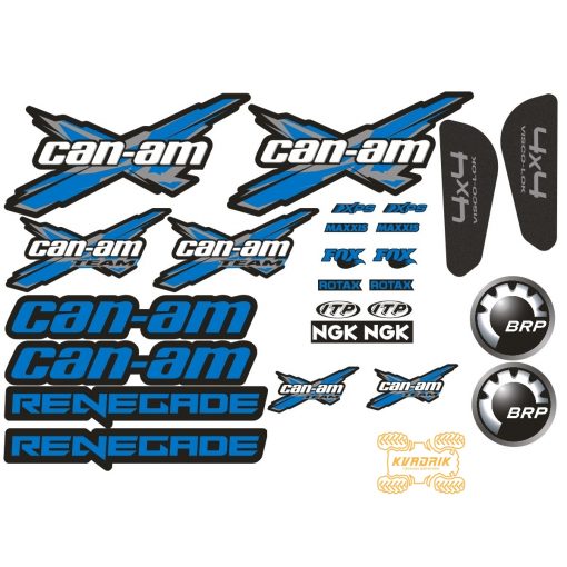 Комплект наклеек X-ATV для квадроцикла Can Am Renegade цвет синий STI-CAN-REN-333