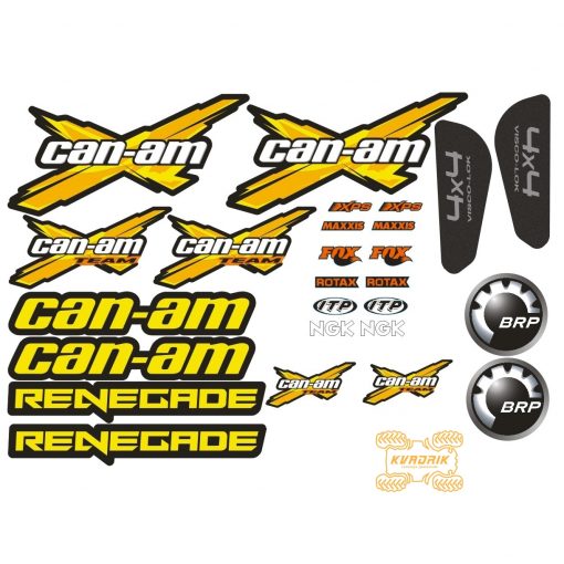 Комплект наклеек X-ATV для квадроцикла Can Am Renegade цвет желтый STI-CAN-REN-335