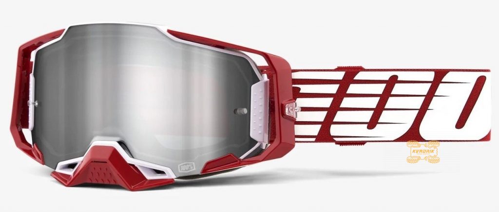 Мото окуляри 100% ARMEGA Goggle Oversized Deep Red - Flash Silver Lens, Mirror Lens    50721-261-02