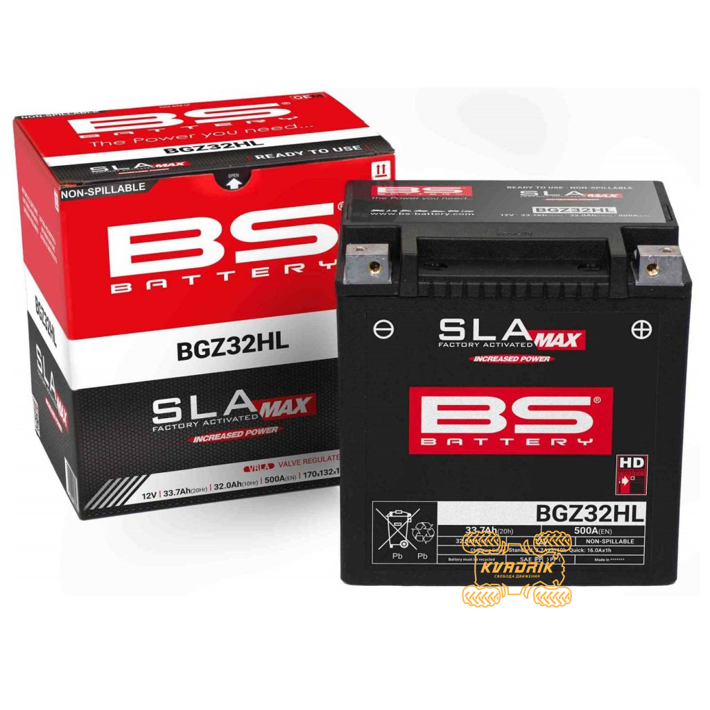 Акумулятор 12V 32Ah 170X132X175 для Polaris RZR, General; CFMoto X8, Segway SNARLER AT6  YTX30L-BS, BGZ32HL BS BATTERY 300935