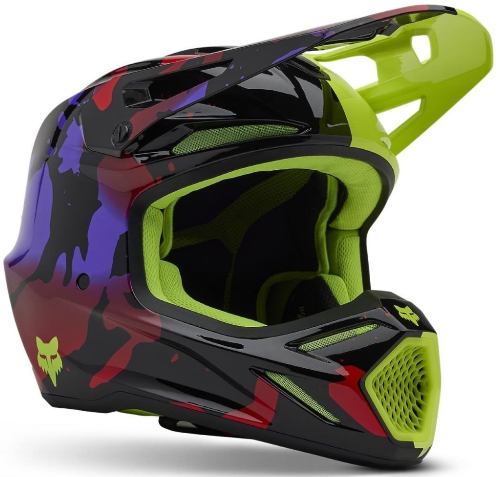Шолом FOX V3 HELMET - THROTTLE [Flo Yellow], XS